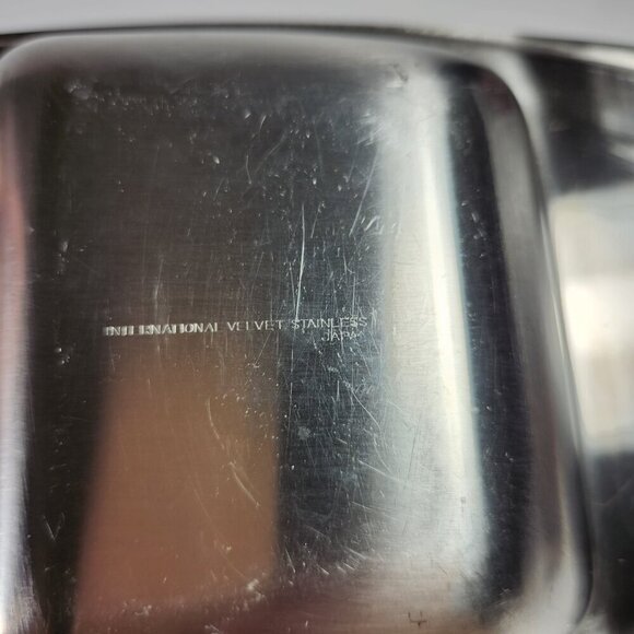 International Velvet Stainless Steel Tray Lot of 2 Snack Trays Made in Japan MCM - Picture 8 of 8